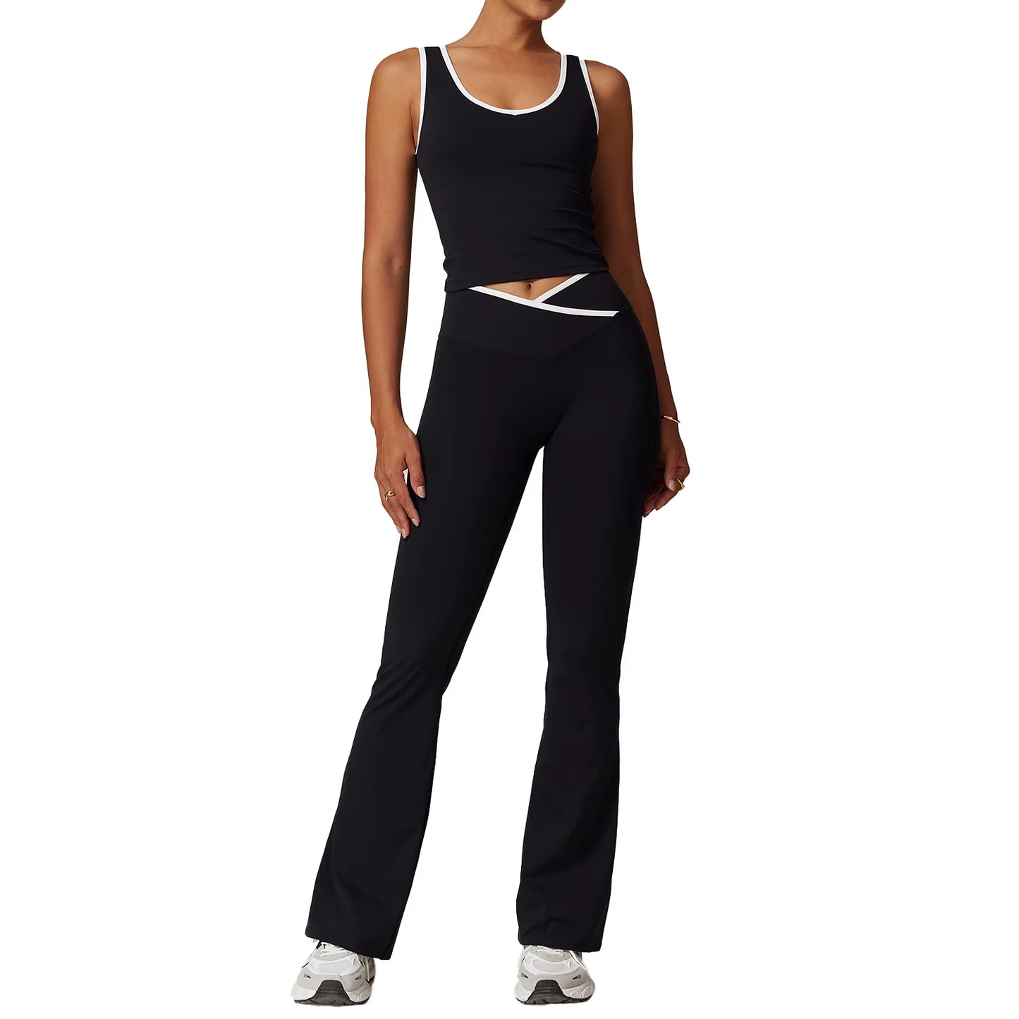 Wholesale High Waist Yoga Outfit Women 4 Piece Vest Crop Top Bra Gym Leggings Shorts Fitness Clothes Sport Set