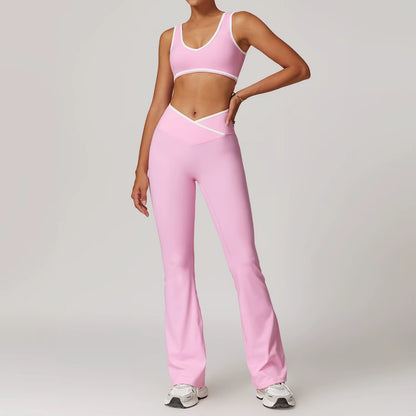 Wholesale High Waist Yoga Outfit Women 4 Piece Vest Crop Top Bra Gym Leggings Shorts Fitness Clothes Sport Set