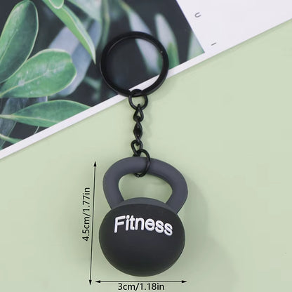 3D Kettlebell Keychain for Fitness Enthusiasts - PVC Sports Accessory for Car Keys