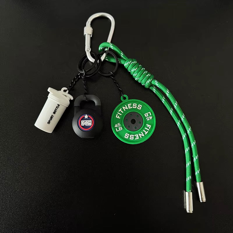 3D Kettlebell Keychain for Fitness Enthusiasts - PVC Sports Accessory for Car Keys