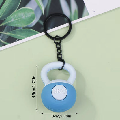 3D Kettlebell Keychain for Fitness Enthusiasts - PVC Sports Accessory for Car Keys