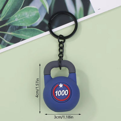 3D Kettlebell Keychain for Fitness Enthusiasts - PVC Sports Accessory for Car Keys