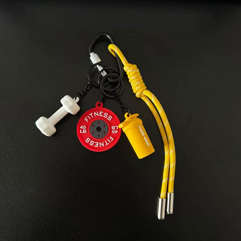 3D Kettlebell Keychain for Fitness Enthusiasts - PVC Sports Accessory for Car Keys