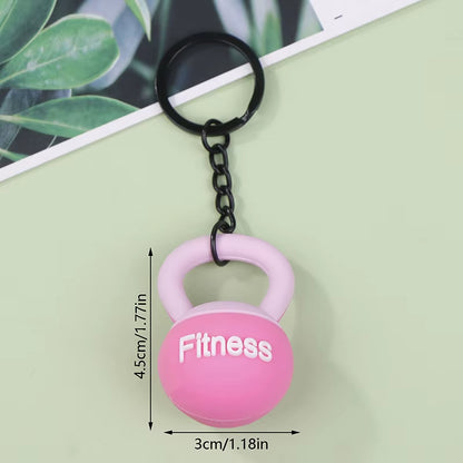 3D Kettlebell Keychain for Fitness Enthusiasts - PVC Sports Accessory for Car Keys