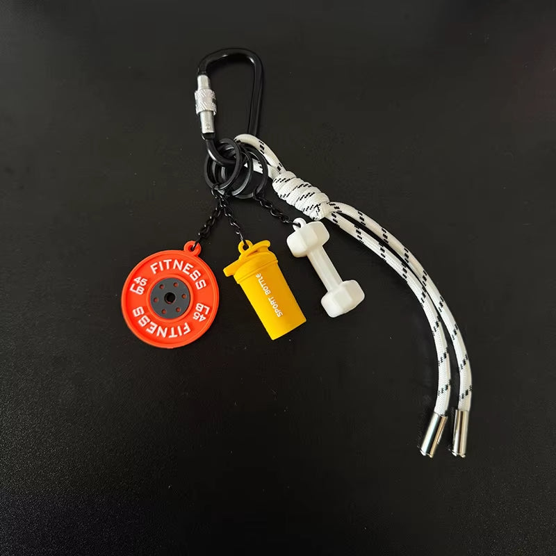 3D Kettlebell Keychain for Fitness Enthusiasts - PVC Sports Accessory for Car Keys