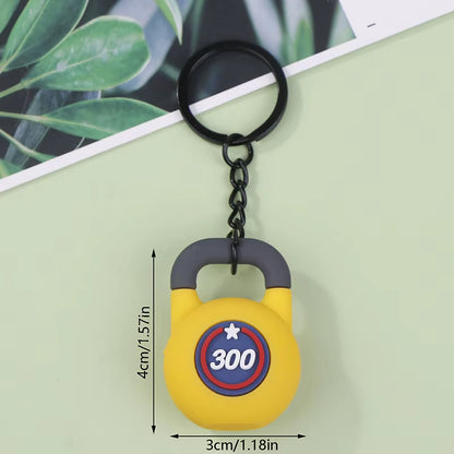 3D Kettlebell Keychain for Fitness Enthusiasts - PVC Sports Accessory for Car Keys