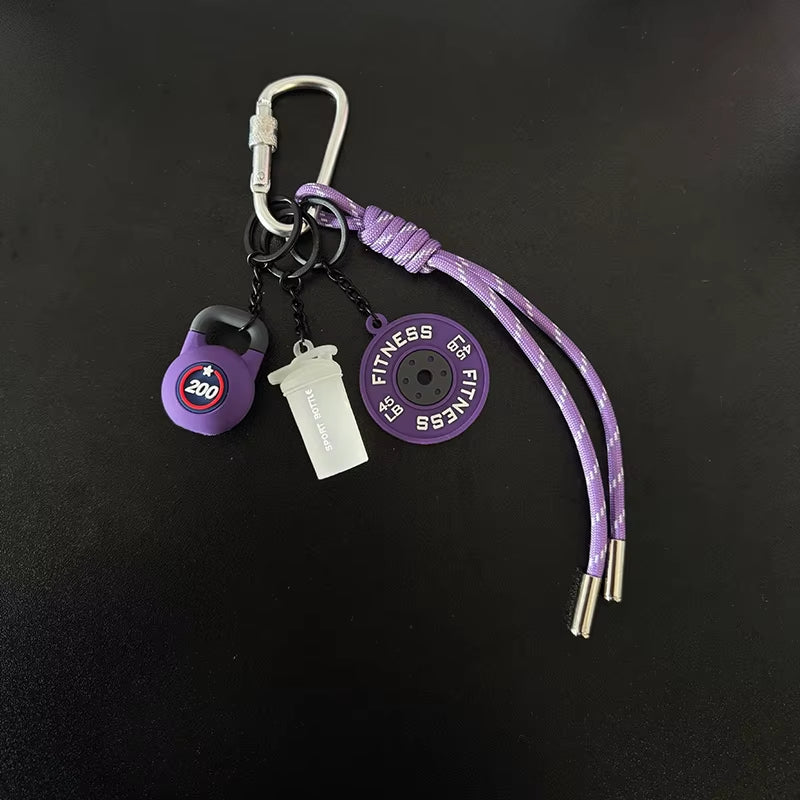 3D Kettlebell Keychain for Fitness Enthusiasts - PVC Sports Accessory for Car Keys