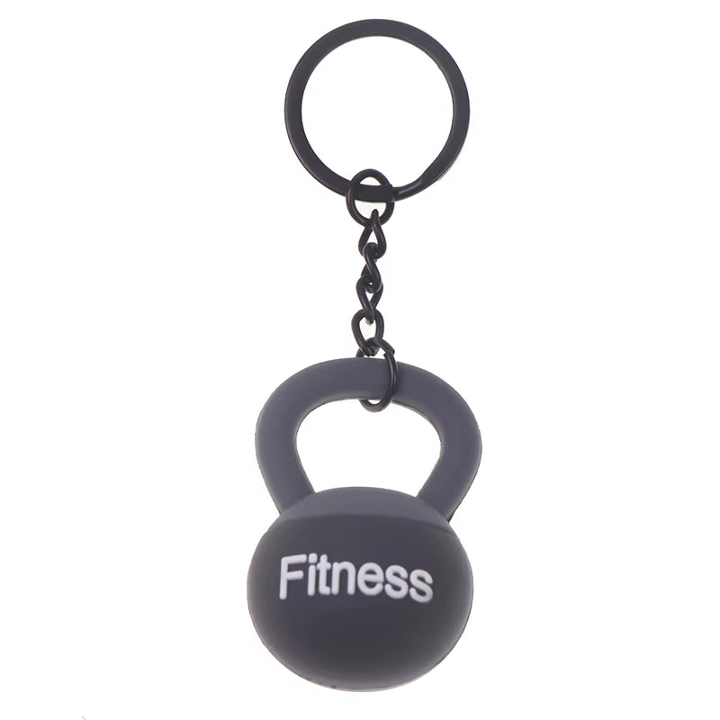 3D Kettlebell Keychain for Fitness Enthusiasts - PVC Sports Accessory for Car Keys