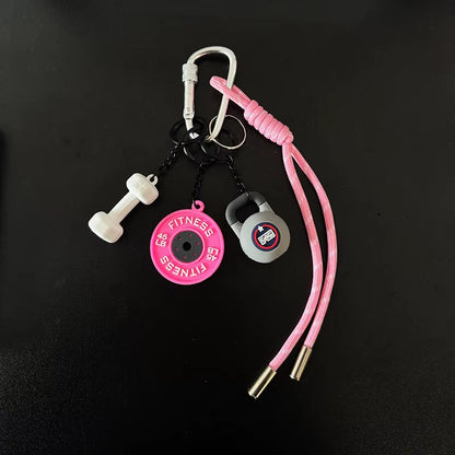 3D Kettlebell Keychain for Fitness Enthusiasts - PVC Sports Accessory for Car Keys