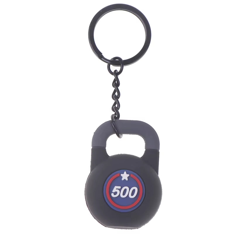 3D Kettlebell Keychain for Fitness Enthusiasts - PVC Sports Accessory for Car Keys