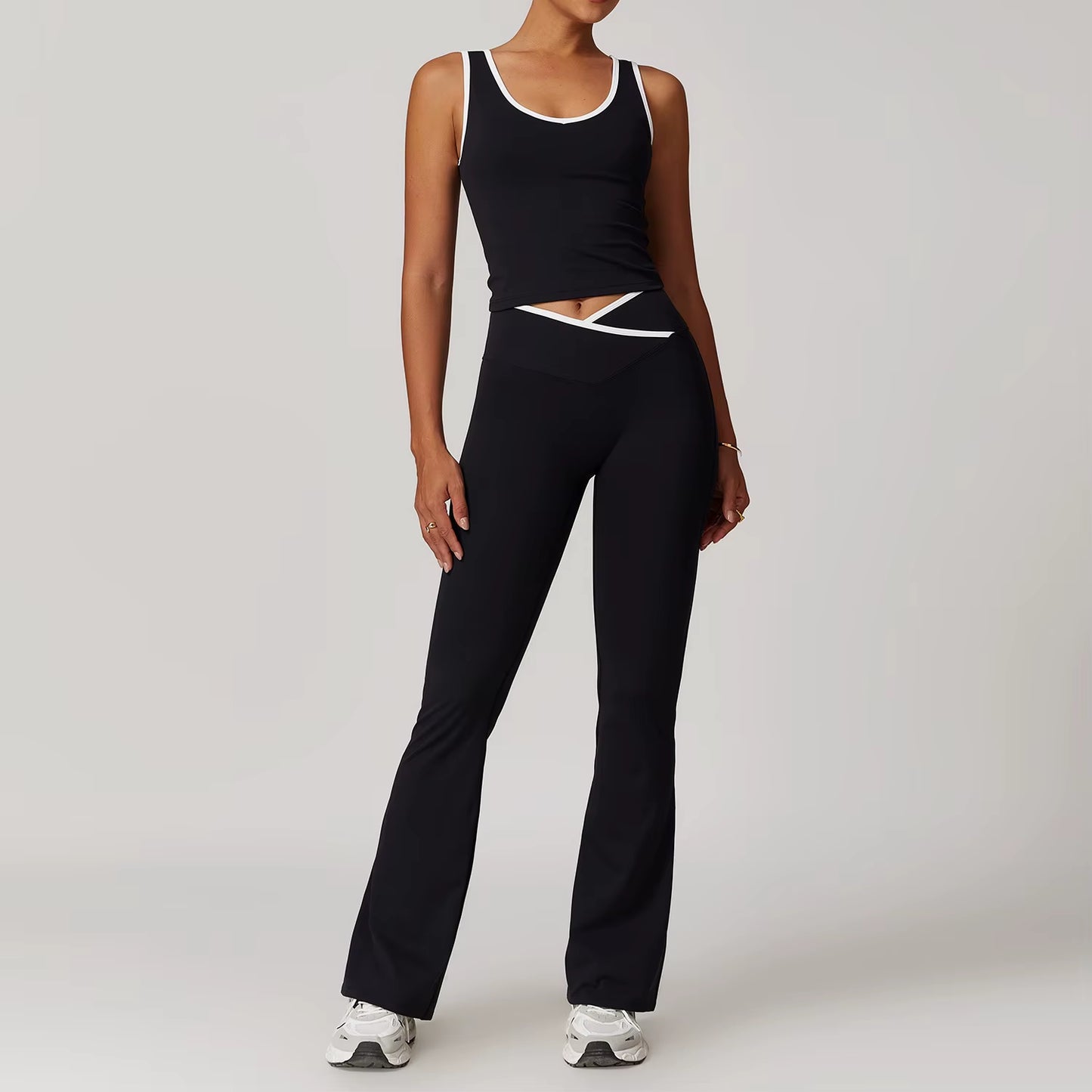 Wholesale High Waist Yoga Outfit Women 4 Piece Vest Crop Top Bra Gym Leggings Shorts Fitness Clothes Sport Set