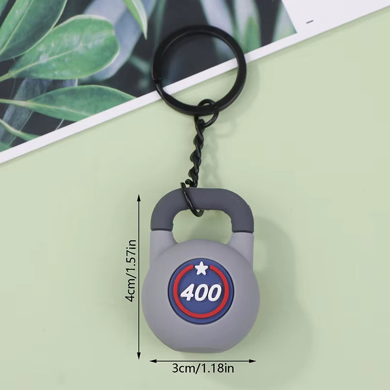 3D Kettlebell Keychain for Fitness Enthusiasts - PVC Sports Accessory for Car Keys