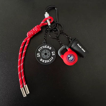 3D Kettlebell Keychain for Fitness Enthusiasts - PVC Sports Accessory for Car Keys