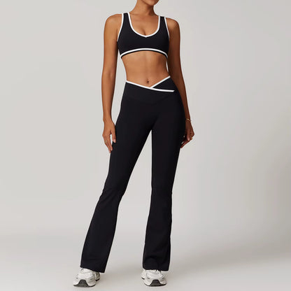 Wholesale High Waist Yoga Outfit Women 4 Piece Vest Crop Top Bra Gym Leggings Shorts Fitness Clothes Sport Set