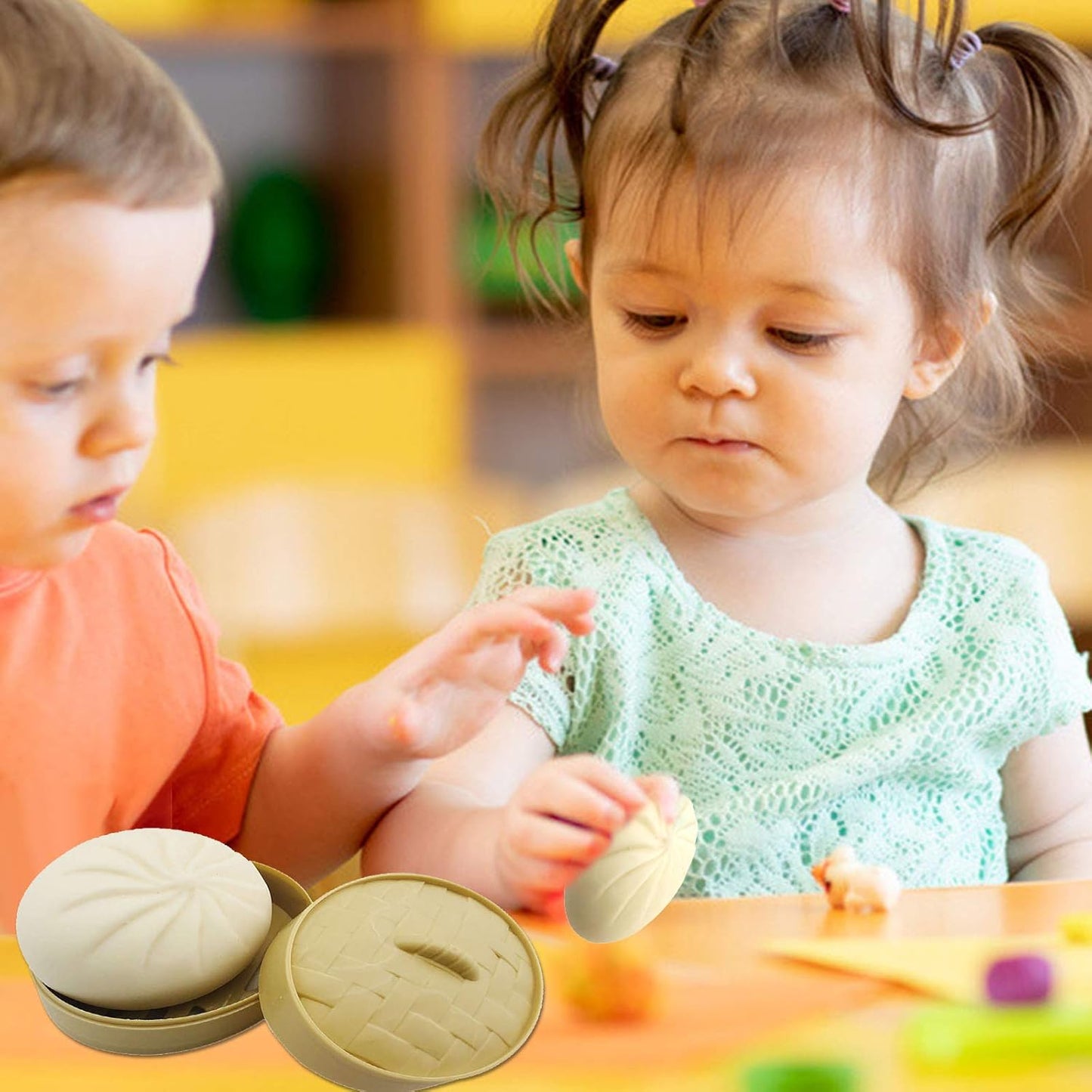 Dumpling Stress Relief Toy - Squishy Steamed Bun Simulation with Mini Steamer for Sensory Decompression for All Ages