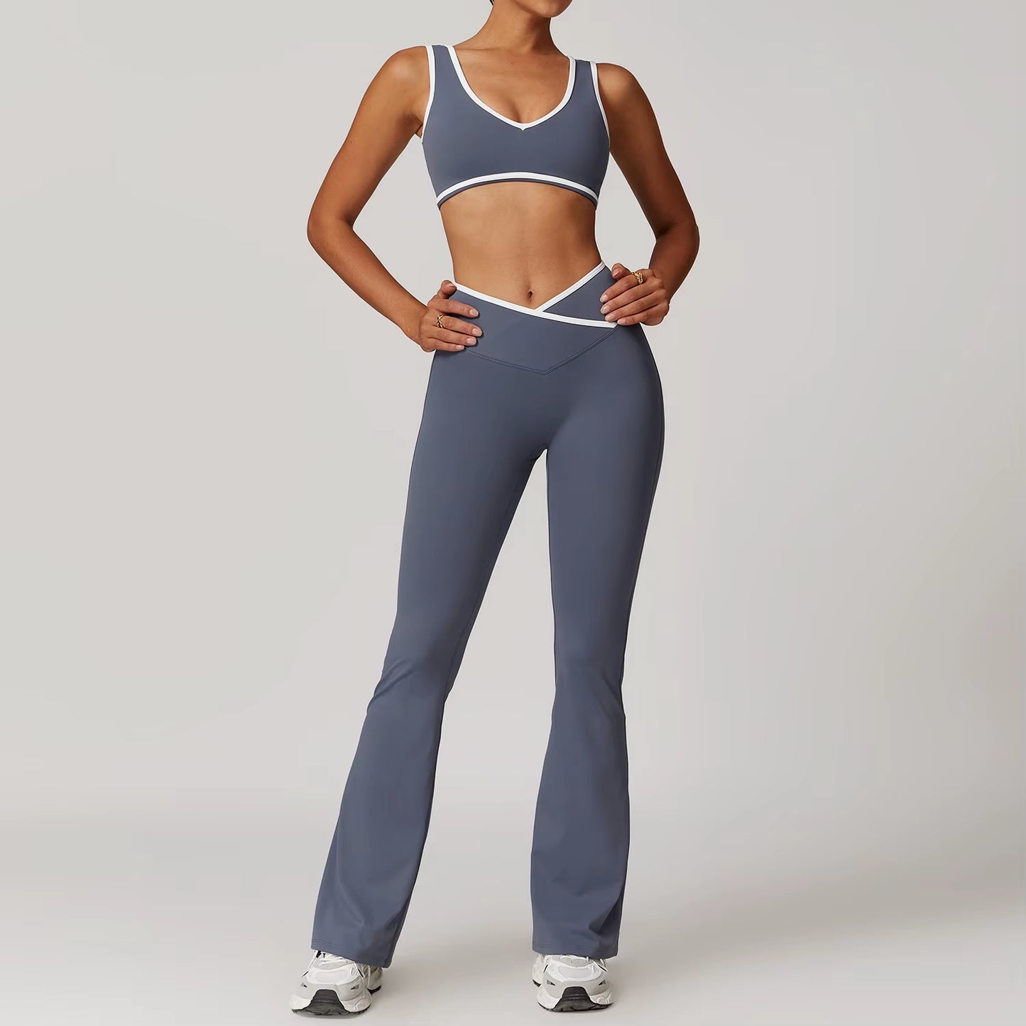 Wholesale High Waist Yoga Outfit Women 4 Piece Vest Crop Top Bra Gym Leggings Shorts Fitness Clothes Sport Set