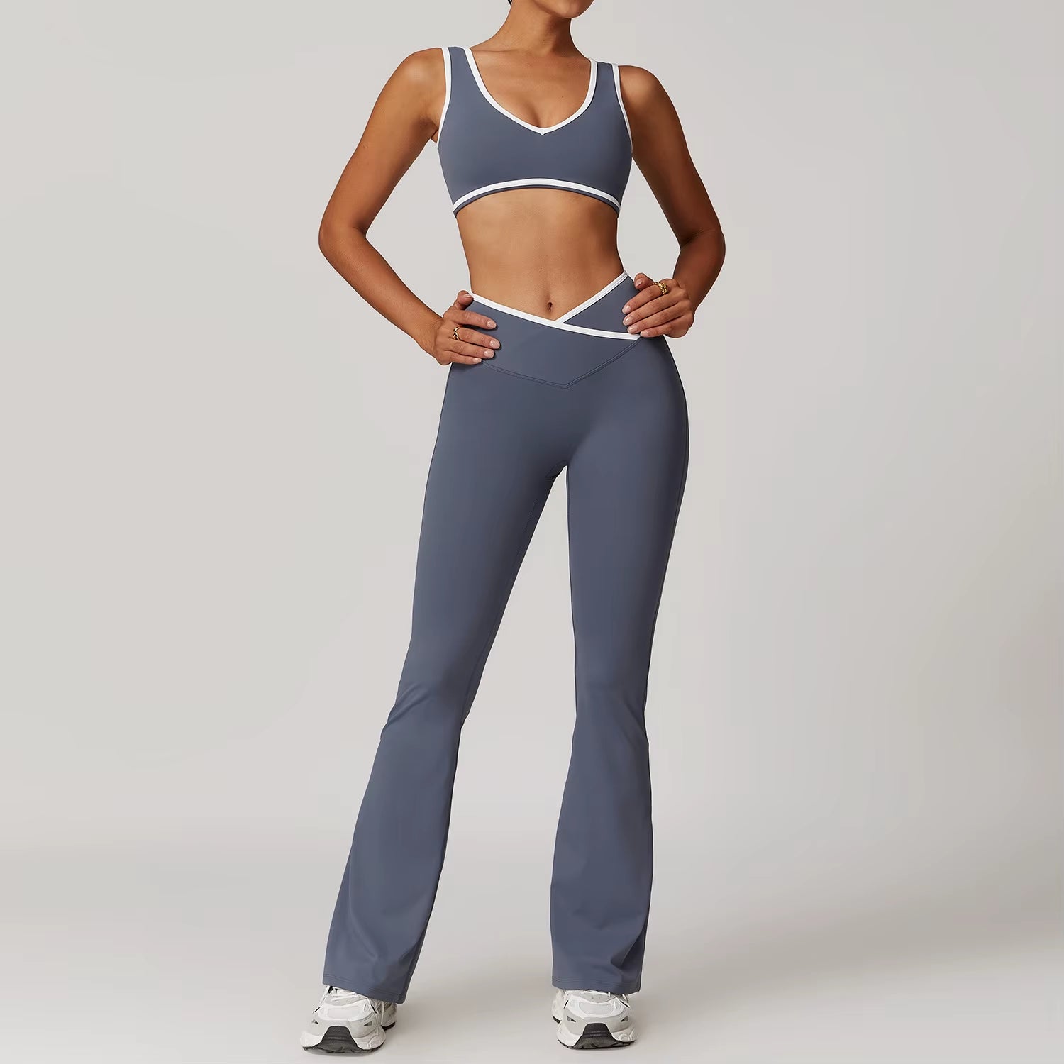 Wholesale High Waist Yoga Outfit Women 4 Piece Vest Crop Top Bra Gym Leggings Shorts Fitness Clothes Sport Set